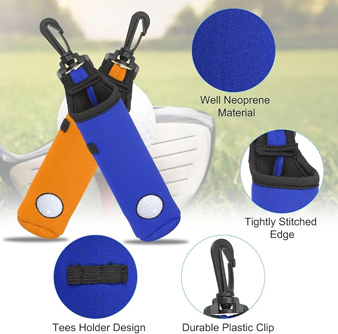 PATIKIL Golf Ball Carry Bag, Golf Tee Holders Pouch Portable Neoprene Golf Ball Holder with Clip for Men and Women Storage Gifts