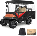 10L0L 4 Passenger Golf Cart Enclosure - 86" Roof Fit, Universal Golf Cart Cover for Yamaha Club Car EZGO,Waterproof 600D Rain Cover,Transparent Tail Light Panel,Foldable Door,4-Sided Clear Windows