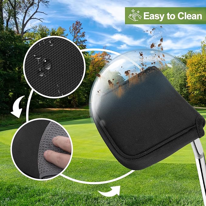 Golf Putter Covers Mallet Putter Headcover Golf Putter Headcovers with Magnetic Closure Golf Club Cover for Most Brand