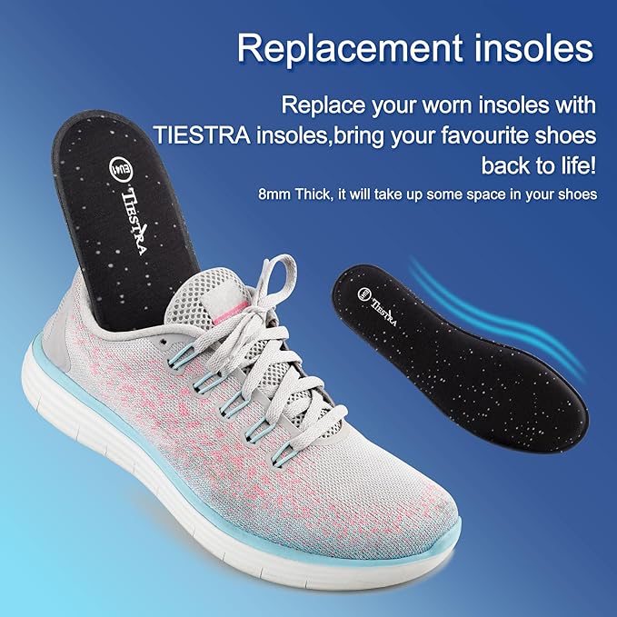3 Pair -Shoe Inserts for Mens Memory Foam Insoles,Replacement Insoles for Work Boots Running Shoes, Cushion Shock Absorbing for Foot Pain Relief, Comfort Breathable Inner Soles Black 42EU,US9