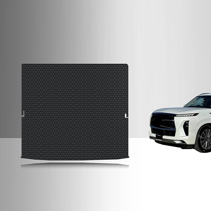 TOUGHPRO Cargo/Trunk Mats Accessories for Infiniti QX80 3rd Row Down All Weather Heavy Duty (Made in USA) Black Rubber 2025 2026