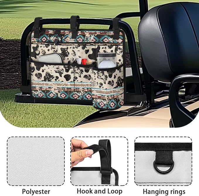 Golf Cart Rear Seat Organizer Storage Bag Large Capacity Golf Cart Accessory for Club Car, Wheelchair and Walker