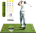 Golf Mat, 31MM 5x4ft Dense Elite Golf Hitting Mats Practice with 9 Balls, 9 Tees, PE Grass Heavy Duty Artificial Hitting Training Matt for Backyard Driving Chipping Indoor Outdoor Simulators