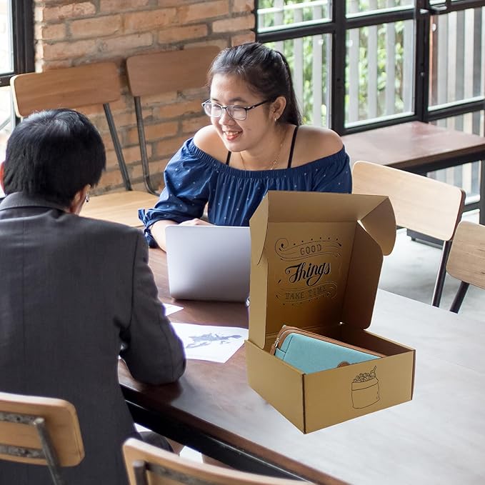 7x7x3 Inches Shipping Boxes Set of 25，Brown Cardboard Boxes Recyclable Corrugated Mailers for Small Business, E-commerce, Gift Packaging Storage Boxes Products Box Self-Locking Folding Boxes
