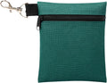 BuyAgain Golf Tee Pouch, 5.62 X 6.87 Inch Professional Zipper Golf Tee/Ball Pouch Bag with Metal Lobster Claw Clip