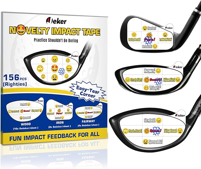 Golf Impact Tape - High-Resolution Strike Stickers for Iron, Wood & Fairway Clubs, Non-Residue, Swing Training Aid Impact Labels