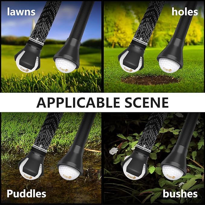 4pcs Golf Ball Retriever,Quick-Install Golf Ball Picker Upper Tool,Durable Golf Ball Grabber for Putter and Swing Handle Golf Accessories (Picker Upper)