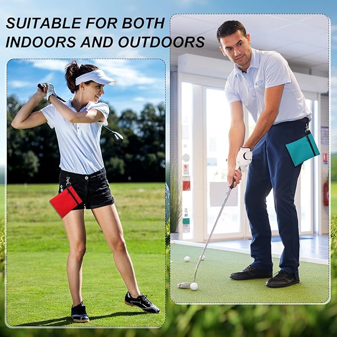 WILLBOND 12 Pcs Golf Tee Bag Holder Tee Pouch Golf Ball Carry Bag with Metal Lobster Claw Clip Multicolor Portable Accessories for Man Woman