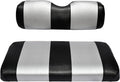 Seat Cover Replacement for Yamaha Drive or G-29 Golf Cart - Front Bench Seat - Premium Marine Vinyl - 5 Panel Stitching - Staple On Installation - Two-Tone Golf Cart Seat Covers (Black & Silver)