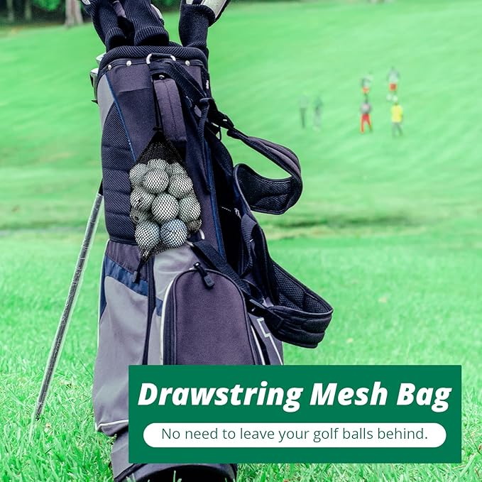Mesh Bags with Drawstring - 2 Pack Nylon Golf Ball Storage Mesh Bags Sports Equipment Organizer Sack for Collecting Half Balls, Tennis, Toys, Beach, Travel
