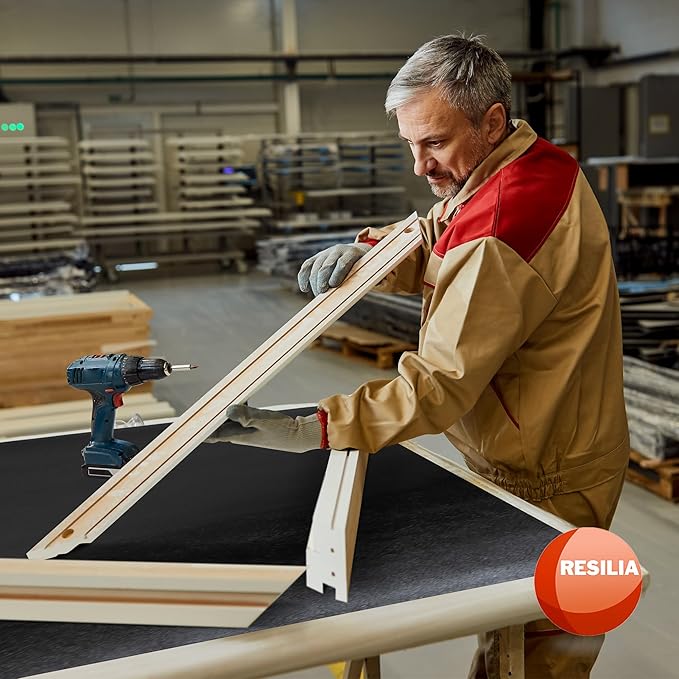 RESILIA Work Bench Mat - 48" X 96" X 0.06" Scratch-Resistant PVC Mats - Protect Your Workbench, Table, or Tool Station from Painting, Woodworking, Crafting, Building, & More, Black, Made in USA