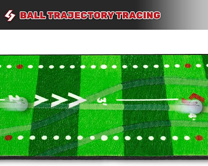 SAPLIZE Golf Putting Mat/Putting Green Mat - Adjustable Slope, Trajectory Tracking, Automatic Ball Return & Pong Game Modes |Portable Practice Green for Home, Office, Indoor & Outdoor