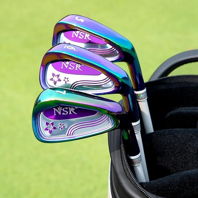 PGM Lady Golf Club Set NSR 12-Piece – Complete Right Handed Set with Lightweight Graphite Shafts, Forged Titanium Driver, Stand Bag – Ideal for Beginner & Intermediate Women Golfers