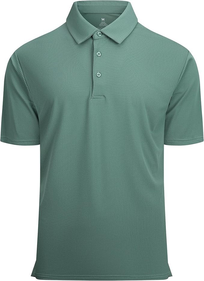 Alex Vando Mens Golf Shirt Moisture Wicking Quick-Dry Short Sleeve Casual Polo Shirts for Men