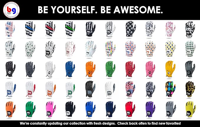 BG Bender - Mens Golf Glove, Durable Mesh Golf Gloves, Unique Golf Gloves