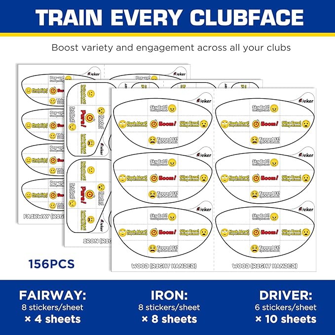 Golf Impact Tape - High-Resolution Strike Stickers for Iron, Wood & Fairway Clubs, Non-Residue, Swing Training Aid Impact Labels