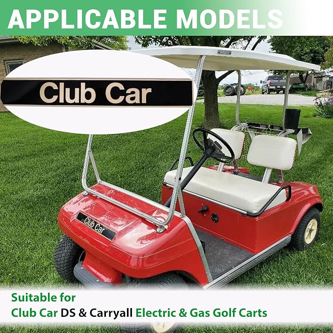 Golf Cart Replacement Name Plate, Suitable for Club Car DS & Carryall Golf Cart, Stricker Replace OEM#: 1014198