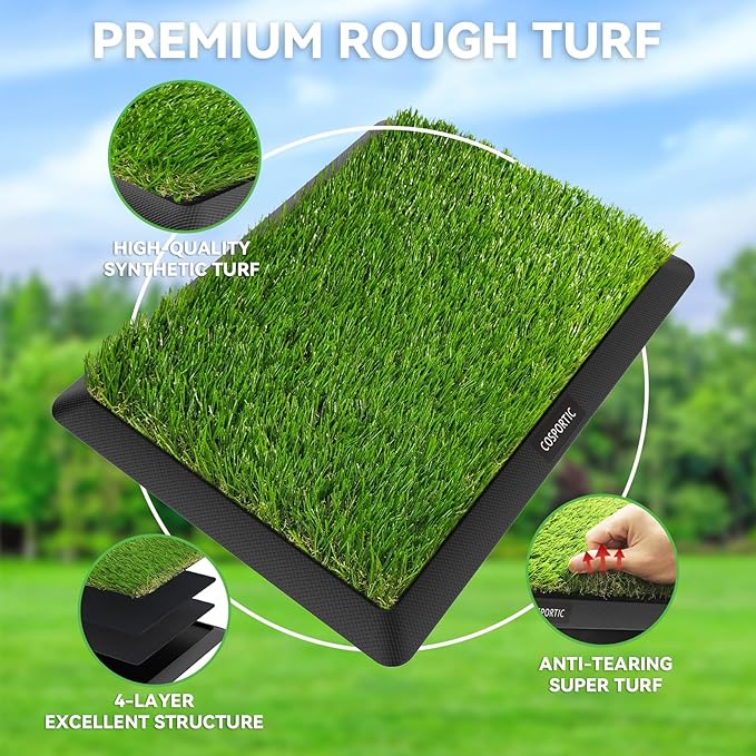 Golf Hitting Mat, Golf Training Mat for Swing Path Feedback Detection Batting,Extra Replaceable Golf Practice Mat 16"x12", Golf Gifts for Men Women for Home Indoor Outdoor