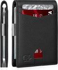 Zitahli Money Clip Wallets for Men,Slim Bifold Wallet 10-12 Cards, Mens Leather Wallet with ID Window,RFID Blocking Thin Minimalist Credit Card Holder,Gifts for Him