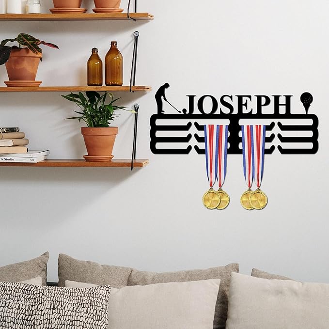 Custom Golf Achievement Hanger Golf Achievement Holder Golf Achievement Display Achievement Holder with Name Display Rack for Awards Ribbon Holder