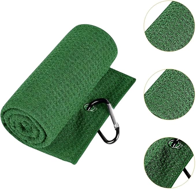 Golf Towel with Clip, Soft Microfiber Cleaning Cloth for Golf Clubs and Balls, Compact and Absorbent(B)