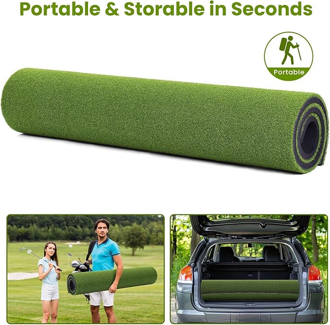 Golf Mat, 5x4ft/6x4ft Large Golf Hitting Mats for Practice Outdoor Indoor, 26mm Thick, High-Elasticity Artificial Turf Mat for Garage Simulator Chipping Driving Swinging Training, Gifts for Him Men
