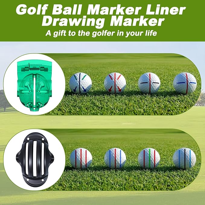 Outus 2 Pack Golf Ball Line Marker Tool Marking Putting Alignment Tool Impact Ball Liner Drawing Marker for Men and Women