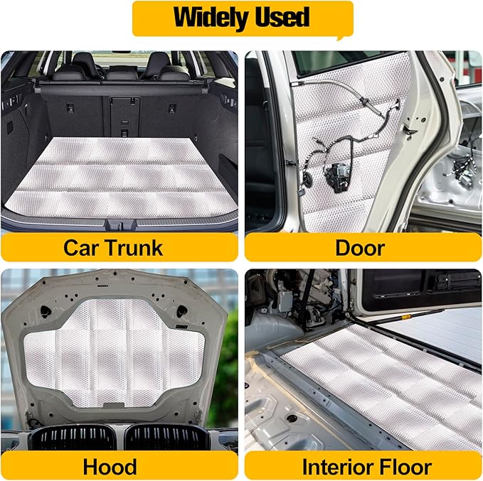 MYFAMIREA 5 sqft Car Sound Deadening, Sound Deading Material Mat for Car 80mil(2mm), Butyl Automotive Sound Deadening with Self-Adhesive, Noise Insulation and Dampening, Auto Deadener for Trunk, 5P
