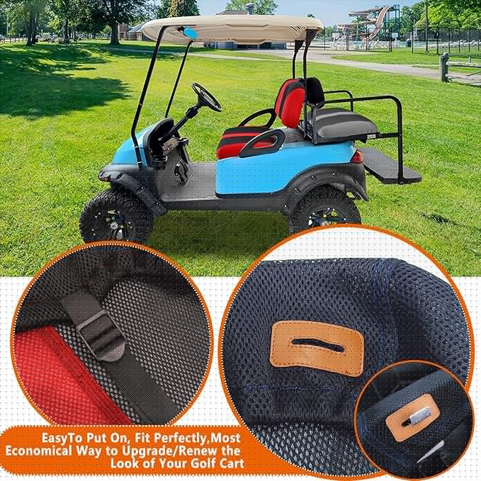 Golf Cart Seat Covers Club Car Dress UP Older Golf Cart Durable Breathable Material Fit for Club Car Precedent OEM Ordinary Seat Cushion Easy to Install