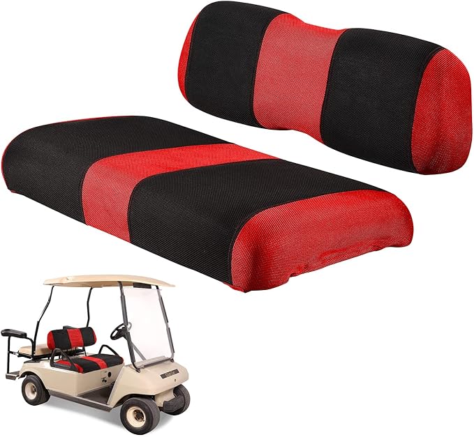 Golf Cart Washable Seat Cover Kit, 2 Passager Front Seat Covers Fit for Club Car DS OEM Ordinary Seat Cushion