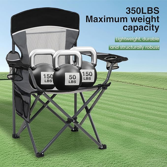 HIGH POINT SPORTS Oversized Portable Mesh Camping Folding Chair