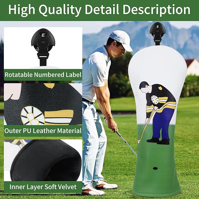 Golf Club Head Covers, Golf Club Covers, Driver Headcover，Driver Cover，Golf Club Covers，Novelty DriverHead Covers