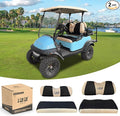 10L0L Golf Cart Front and Rear Seat Cover Set for Club Car DS/Precedent/Onward/Tempo & Yamaha G29 /Drive 2,Stylish 4 Passenger Front Back Seat Covers,Breathable Washable Polyester Mesh (Black/Beige)