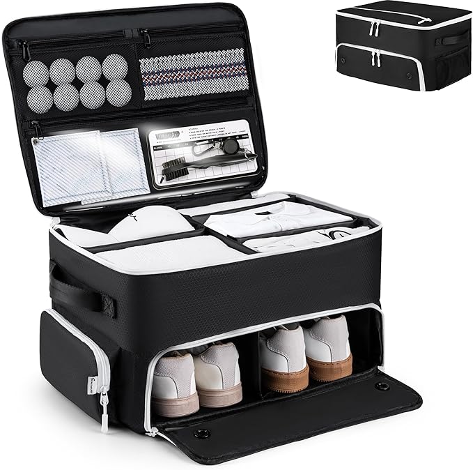 Golf Trunk Organizer, Golf Accessories for Men/Women to Storage Stuff and Gear, Cool Gifts for Golfers, Dad, Him/Her, Birthday or Father’s Day