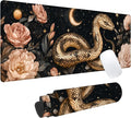 Snake and Moon Gaming Mouse Pad, Office Desk Mat, Anti-Slip Rubber Base Cool Aesthetic Mouse Pads for Computer Laptop Keyboard School Home Desktop Gamer Home Accessories Decor 31.5" x 11.8"