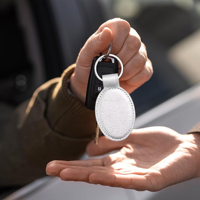 LaserGram Oval Keychain, Sunflowers, Personalized Engraving Included