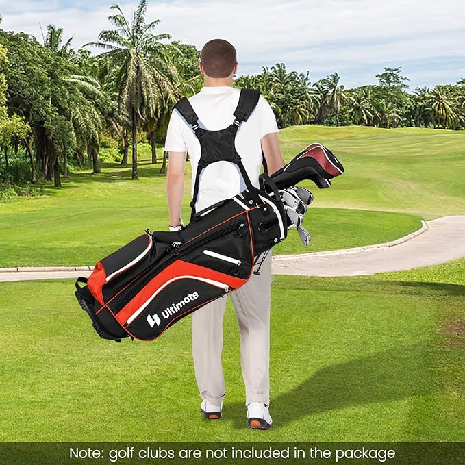 KOTEK Golf Stand Bag, 14 Way Top Divider Golf Club Bag with Cooler, 6 Zippered Pockets, Rain Hood & Adjustable Dual Shoulder Straps, Lightweight Golf Bag for Men Women