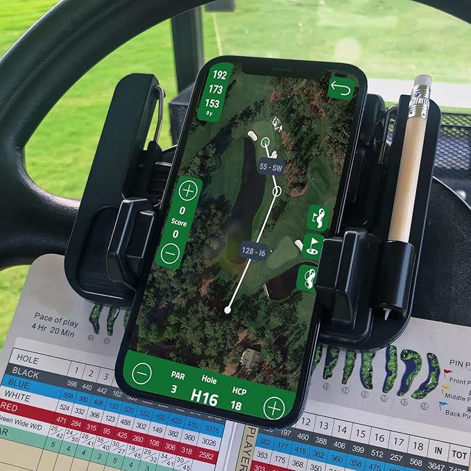 Golf Cart Phone Holder Steering Wheel Cell Phone Mount Flip Up Club Car Golf Cart Accessories EZGO Yamaha