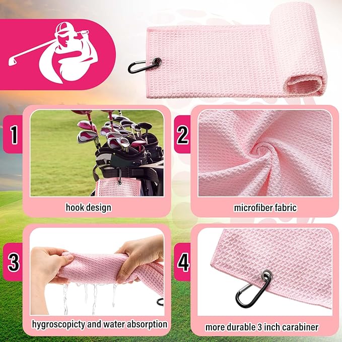 Liliful 12 Pcs Golf Accessories Kit, Include Golf Ball Bag with Hook Towel Tees Magnetic Ball Marker Divot Tool Cleaner Brush for Women Man Gifts
