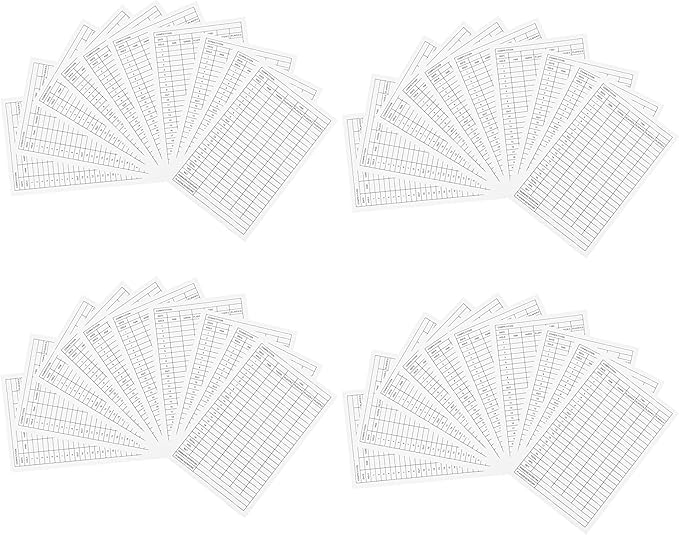 PATIKIL Golf Score Sheet, 40 Sheets 6 x 3.9 Inch Golf Scorecard Record Score Keeper Card for Tracking Score Record Tools Outdoor Golf Club Accessories, White