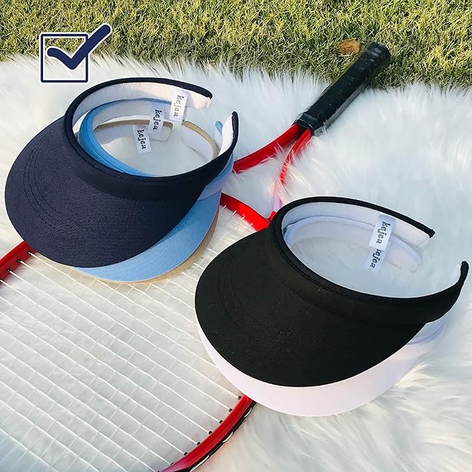 2 Pack Visor Women Men Sun Hat Clip On Visors Adjustable Sport Wide Brim Cap