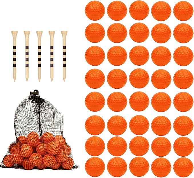 40 Pack Foam Golf Practice Balls - Realistic Feel and Limited Flight Training Balls for Indoor or Outdoor