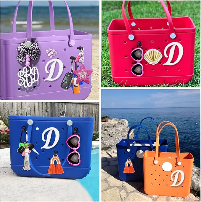 Mity rain Letter Charms for Bogg Bag，Alphabet Lettering Accessories Charms Compatible with Bogg Bag Original All Models, Insert Decorative Letter for Handbag Beach Tote Bag D