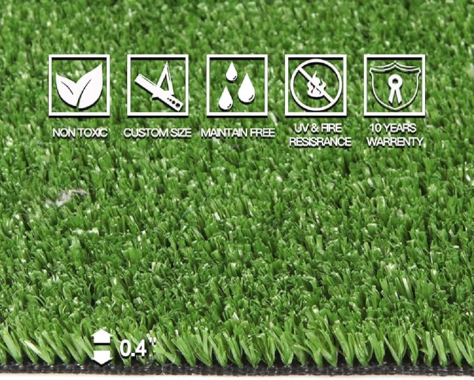 Artificial Grass Turf, 6ft x 68ft 0.4" Pile Height, Indoor Outdoor Fake Astroturf Rug Carpet Mat for Balcony Decor Backyard Patio Backdrop Fence Wall Decorations Dogs