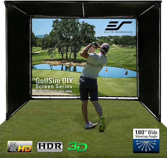 Elite Screens GolfSim DIY, 10'x13' Golf Simulator Impact Screen with Grommets for Indoor Home Golf Training, Golf Hitting Screen, ISF Material, Folded Packing, DIY10X13-IPW1145-F