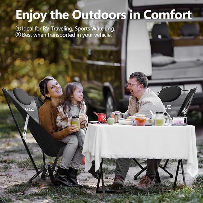 High-Back Folding Chair for Indoor & Outdoor Use — Comfortable Support, Easy Setup, Portable Chair for Home, Patio, Camping & Relaxation