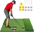 Dual-Turf Golf Mat 36mm: 5x4ft/5x5ft Extra Thick Golf Hitting Mats Practice Outdoor Indoor, High-Density Artificial Hitting Training Matt for Garage Simulator Chipping Driving Swing