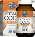 Garden of Life Vitamin Code Raw Iron Supplement - 30 Vegan Capsules, 22mg Once Daily Iron, Vitamins C, B12, Folate, Fruit, Veggies & Probiotics, Iron Supplements for Women, Energy & Anemia Support