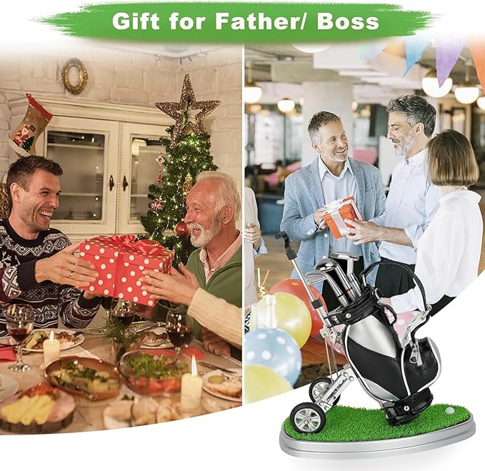 10L0L Golf Pen Holder Golf Club Pens Gift Set Race Souvenirs Unique Gifts for Golfer Fans Coworker Boss, Funny Home Office Decor Gadgets