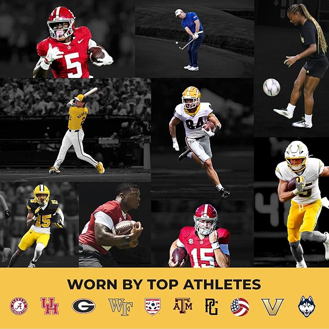 VKTRY Gold for Cleated Shoes - Carbon Fiber Performance Insoles - Customized Athletic Inserts for Soccer & Track | Shock Absorption, Run Fast, Jump High, US: Men 6-6.5, Women 8-8.5, <120lb